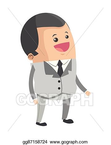 Vector illustration with short. Businessman clipart cute