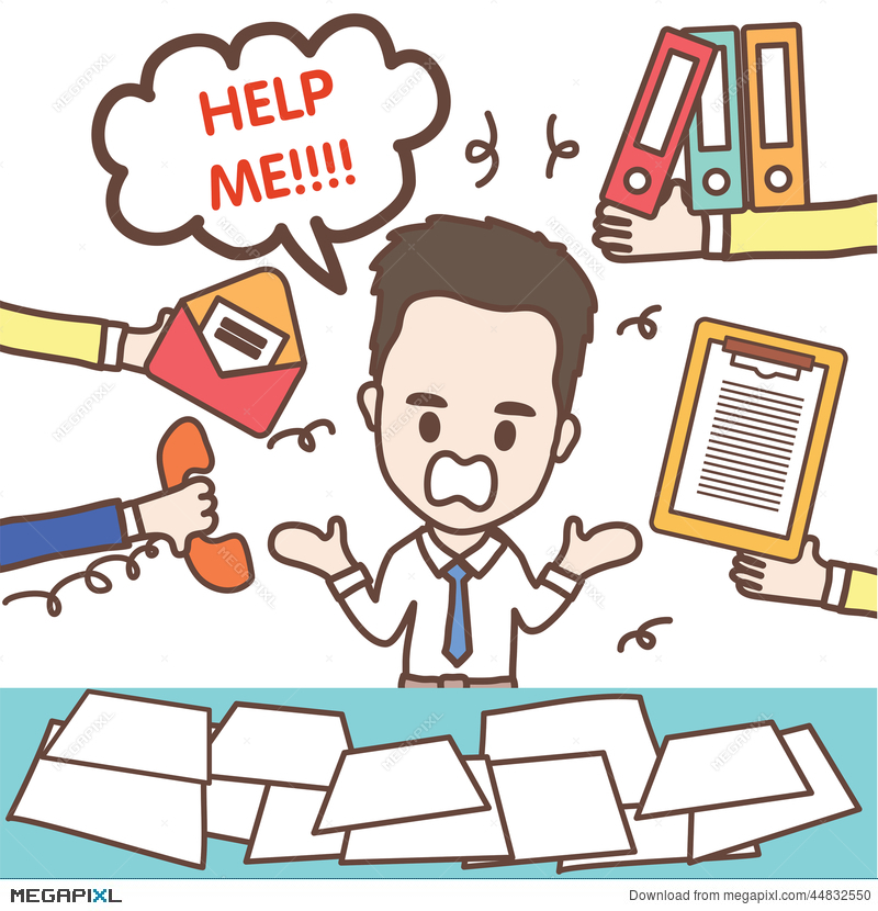 Busy business man and. Businessman clipart cute