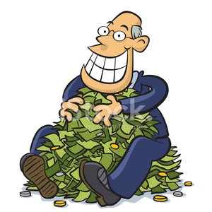 Businessman clipart greedy. Man holding money stock