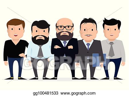 Businessman clipart group. Eps vector business team