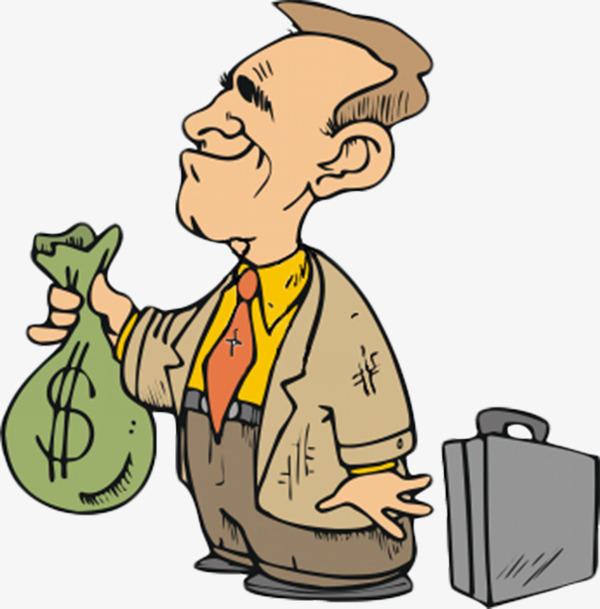 Businessman clipart money. Cartoon holding bag png