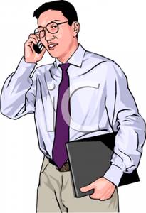 An asian talking on. Businessman clipart phone