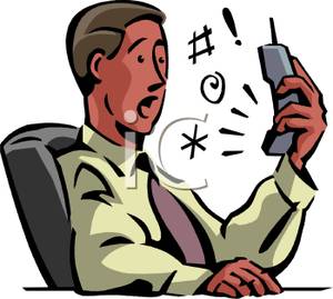 Businessman clipart phone. A being verbally abused