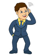 businessman clipart phone