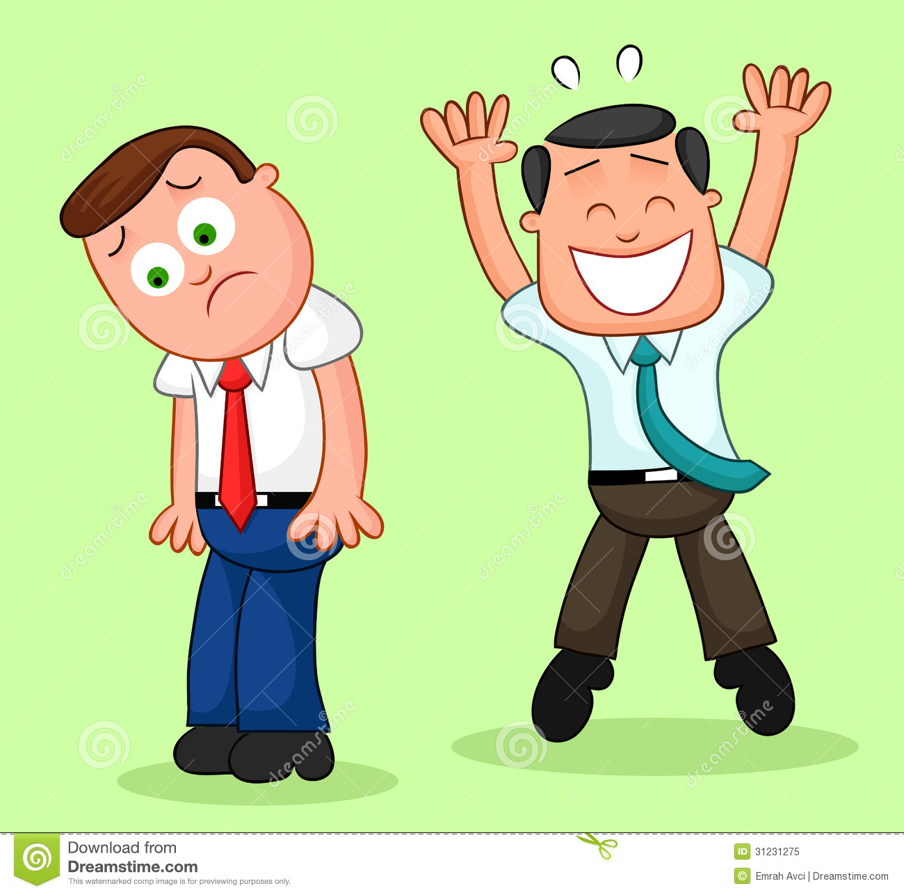 Happy and people . Businessman clipart sad