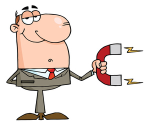 Businessman clipart salesman. Image a with magnetic