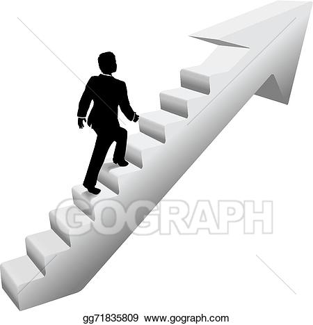 Careers clipart stair. Vector illustration business man