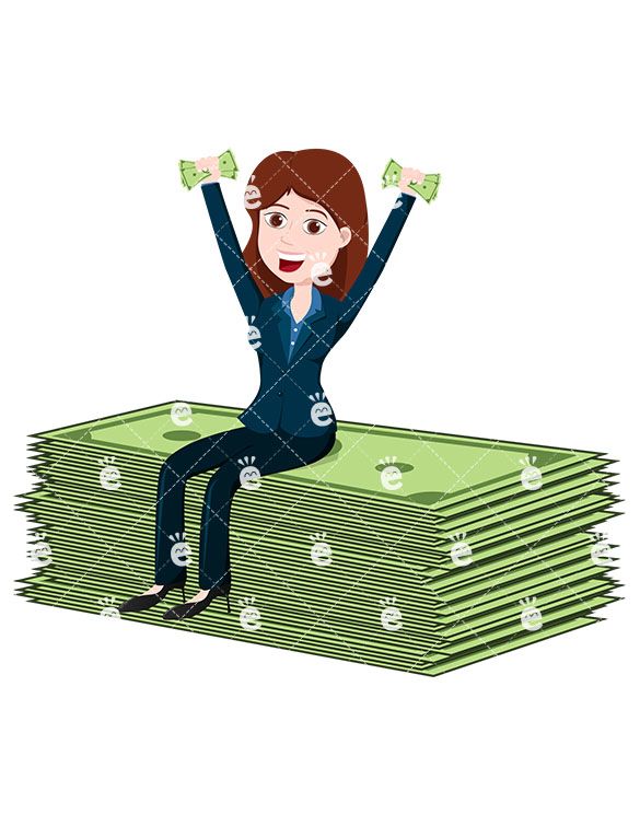 Businesswoman clipart career woman. A sitting atop some