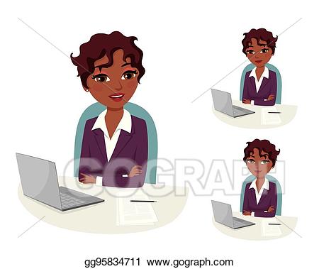Businesswoman clipart female boss. Vector art business evaluation
