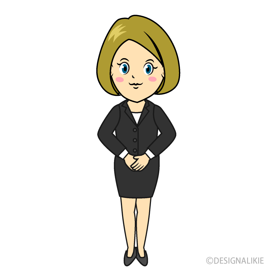 Businesswoman clipart standing. Free picture illustoon 