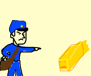 Butter clipart angry. Mailman at a stick