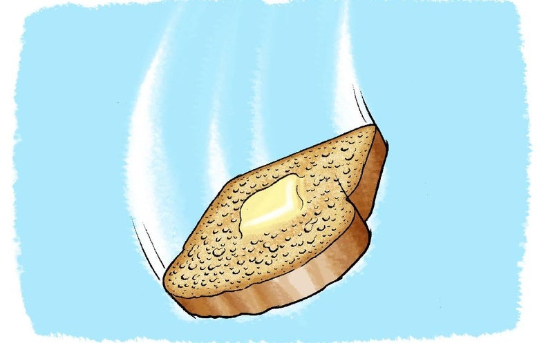 Falling scientific american . Butter clipart buttered toast