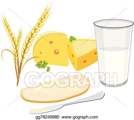 Vector art milk white. Butter clipart dairy