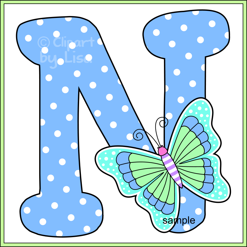 butterflies clipart alphabet