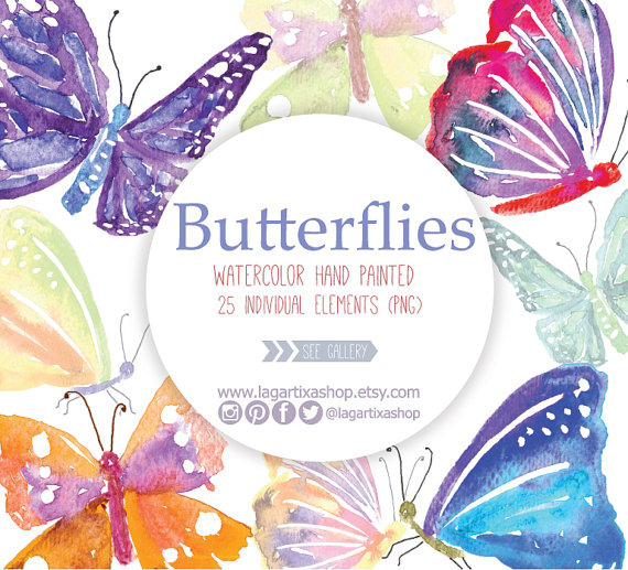 Watercolor butterfly png wedding. Butterflies clipart banner