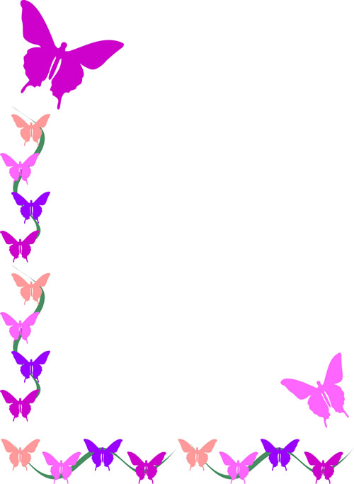 butterflies clipart borderline