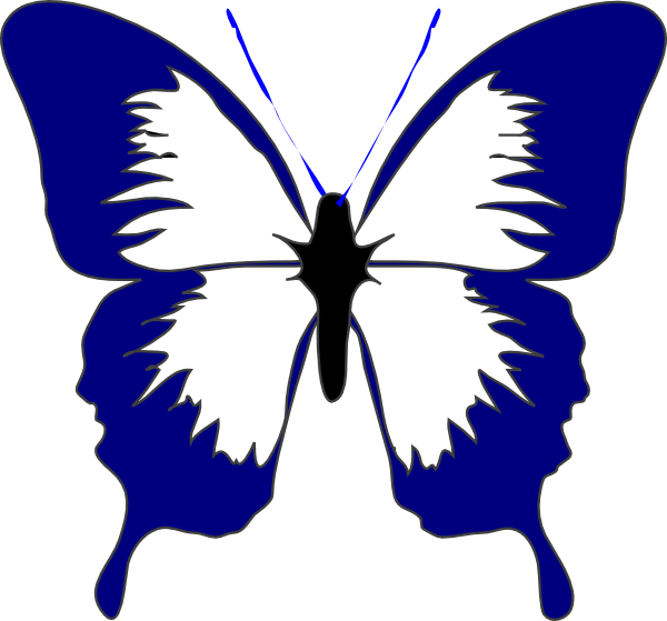 butterflies clipart dark blue