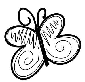 Logo running fitness and. Butterflies clipart doodle