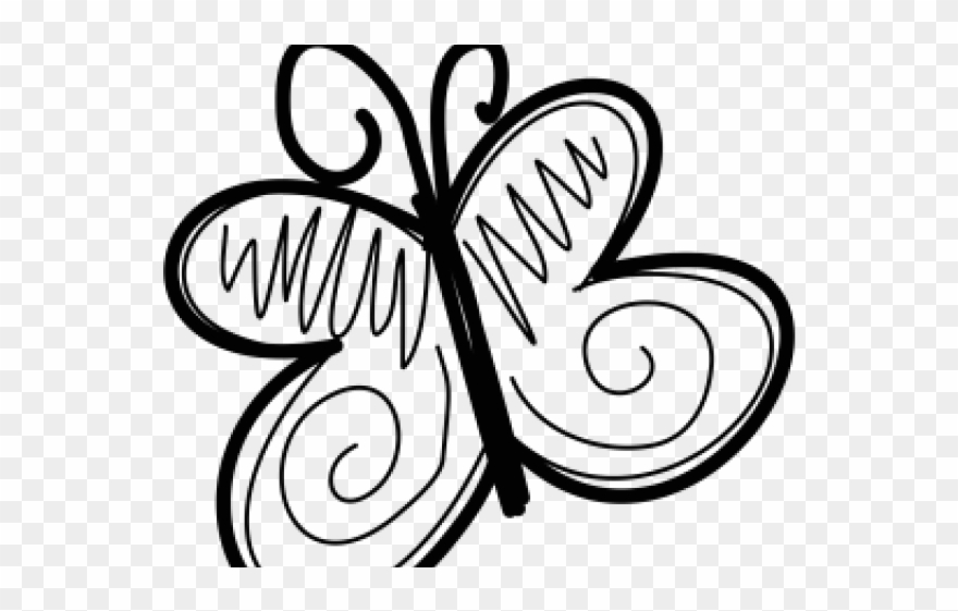 Clipart butterfly doodle. Line art png download