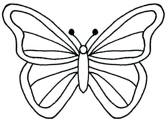 Outline alfalfa wings template. Butterfly clipart line drawing