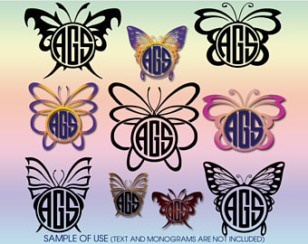 butterfly clipart monogram