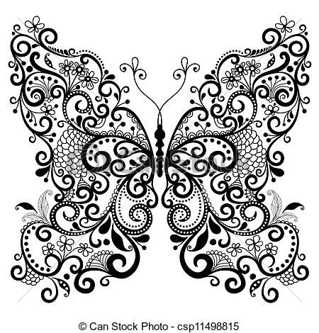 butterfly clipart paisley