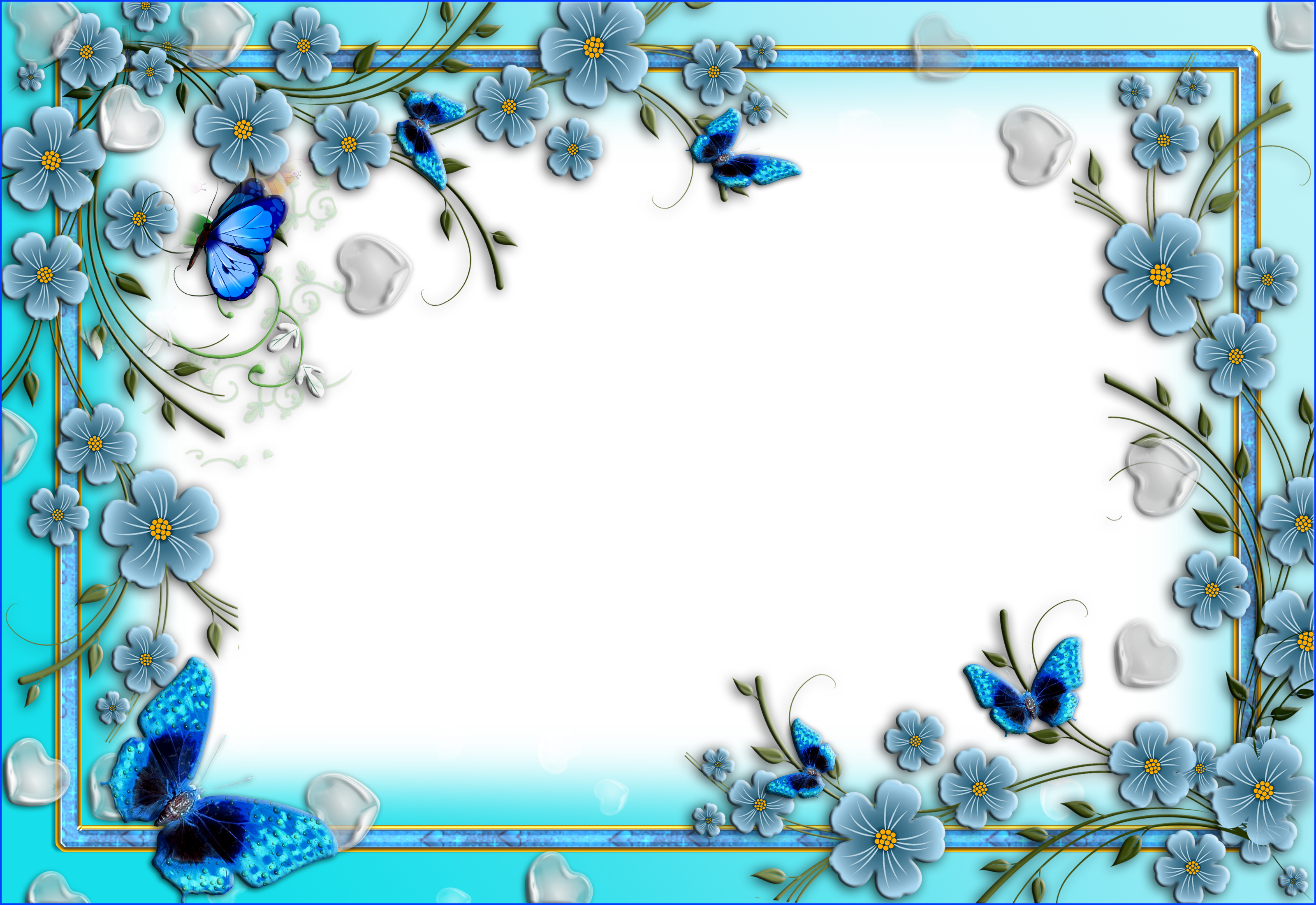 Clipart border blue flower. Flowers transparent png photo