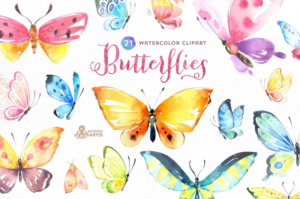 butterfly clipart watercolor