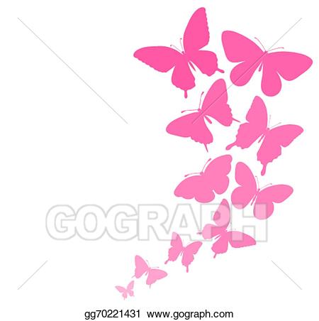 Vector art background with. Butterflies clipart wedding
