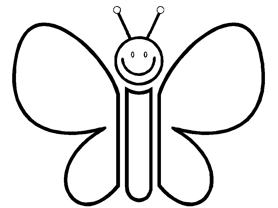 Free simple black and. Butterfly clipart easy