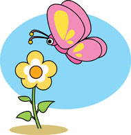 Parts of a plant. Butterfly clipart floral