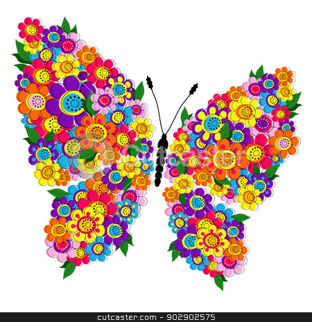 Butterfly clipart floral. Spring stock vector