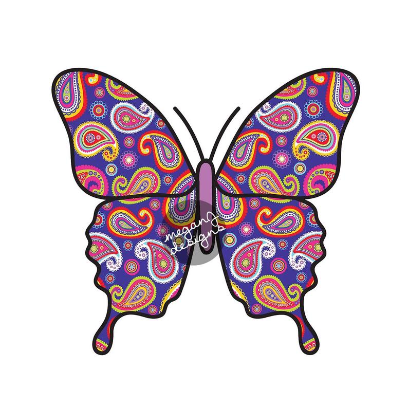 clipart butterfly paisley