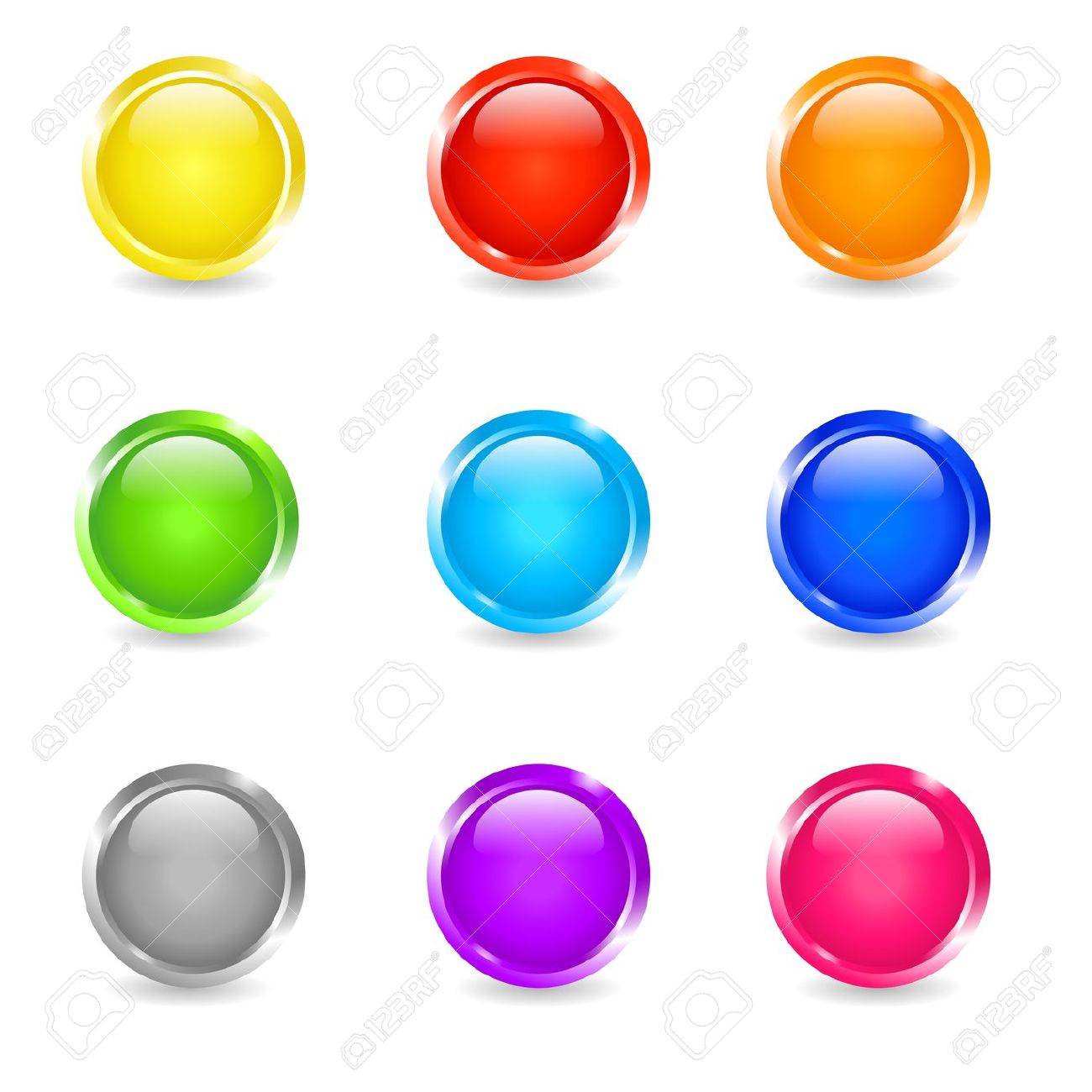 button clipart coloured