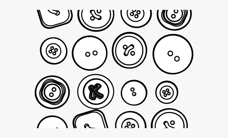 buttons clipart black and white