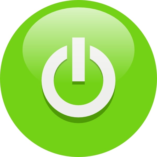Green clip art free. Button clipart power
