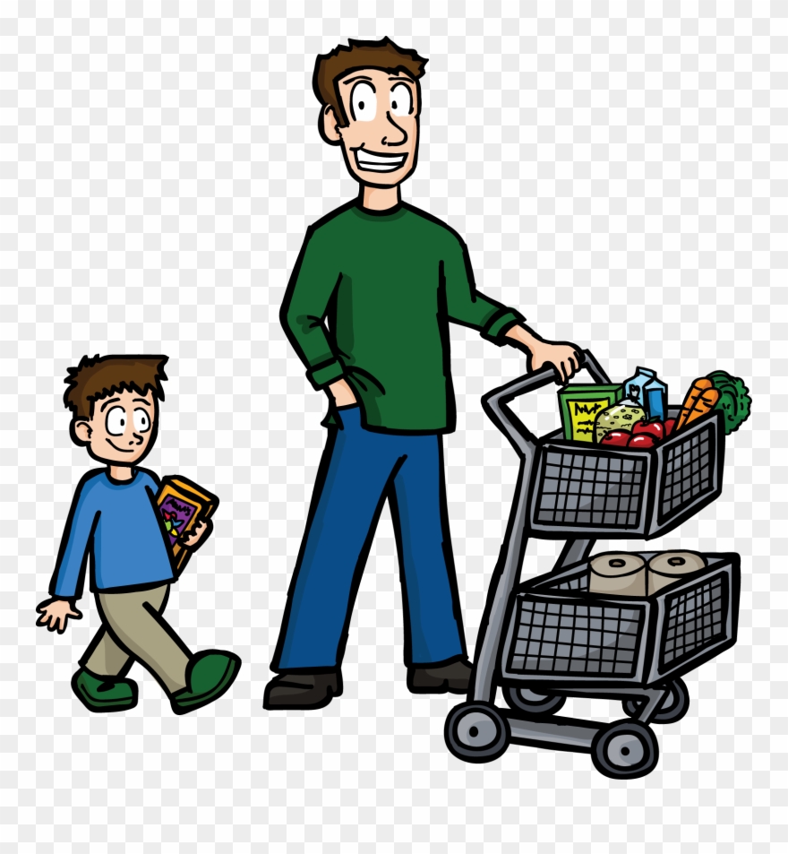 father clipart shopping