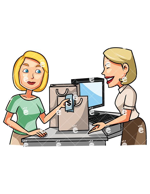A woman paying for. Bill clipart debit
