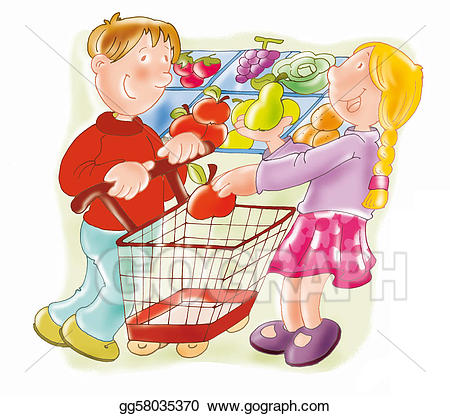 grocery clipart child