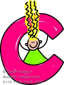 Image of a happy. C clipart letter