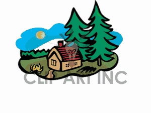 cottage clipart mountain cabin