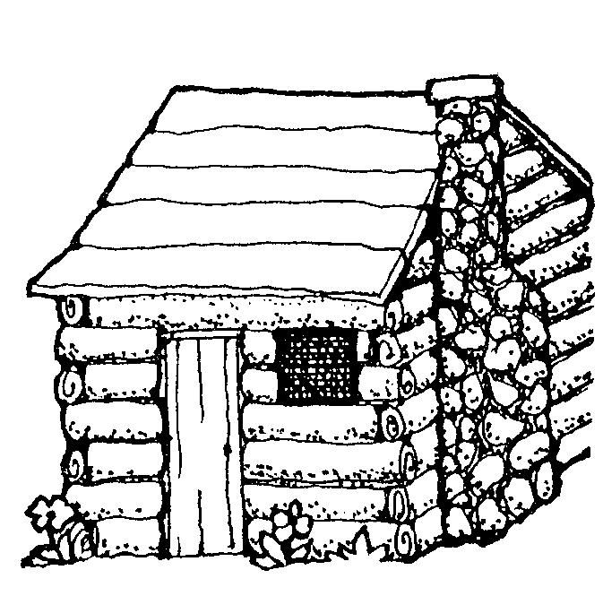 cabin clipart colonial