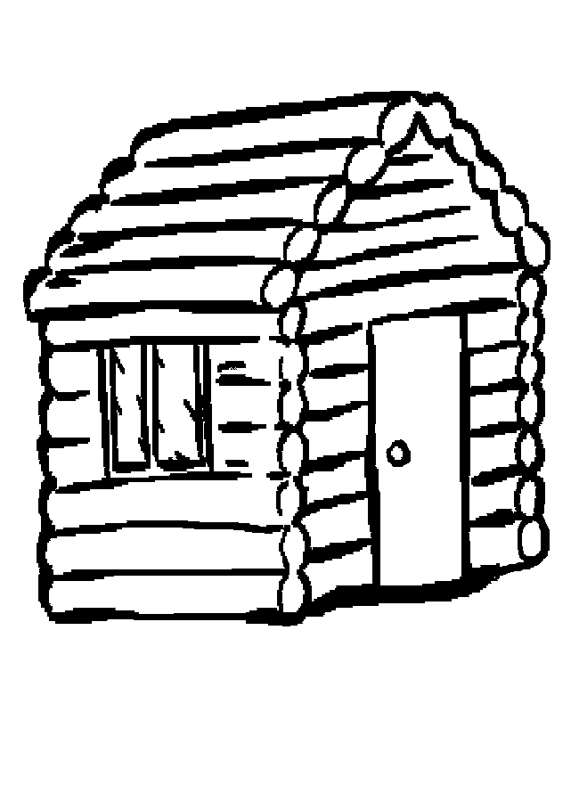 Cabin coloring page