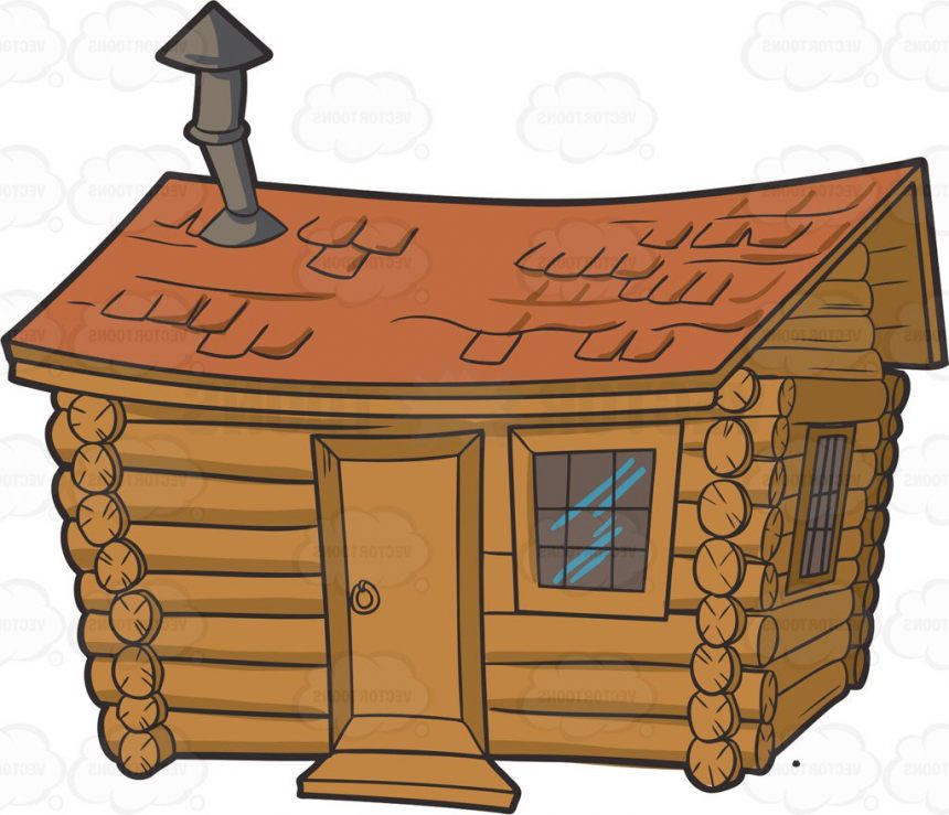 Cabin clipart cute. A in the woods