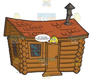 A in the woods. Cabin clipart cute
