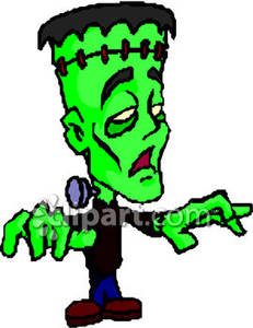 Cabin clipart scary. A green frankenstein monster