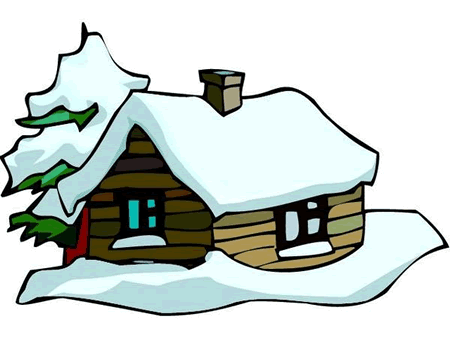 clipart snow cabin