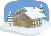 cabin clipart winter