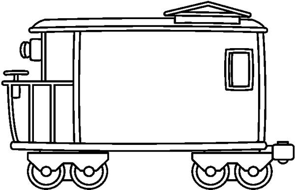 Caboose clipart black and white. Train wagon pencil in