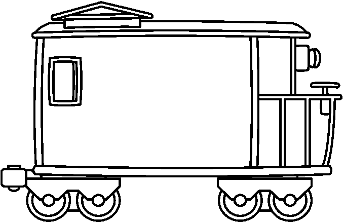caboose clipart black and white